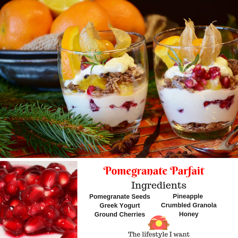 Pomegranate Parfait simple and easy recipe, health benefits of pomegranate and recipes