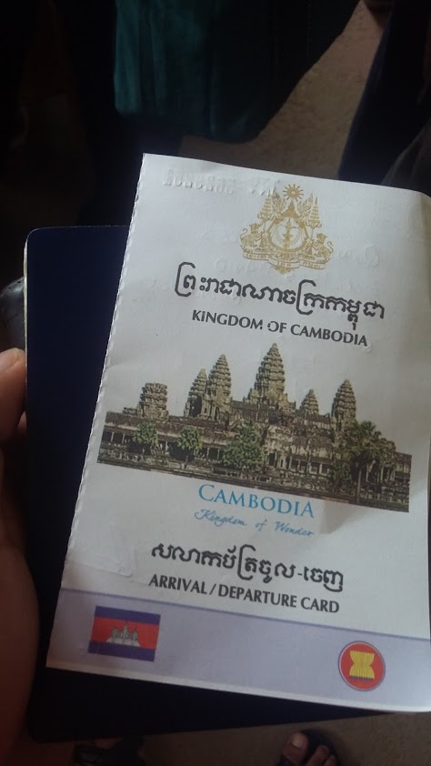 Arrival and departure card in Cambodia