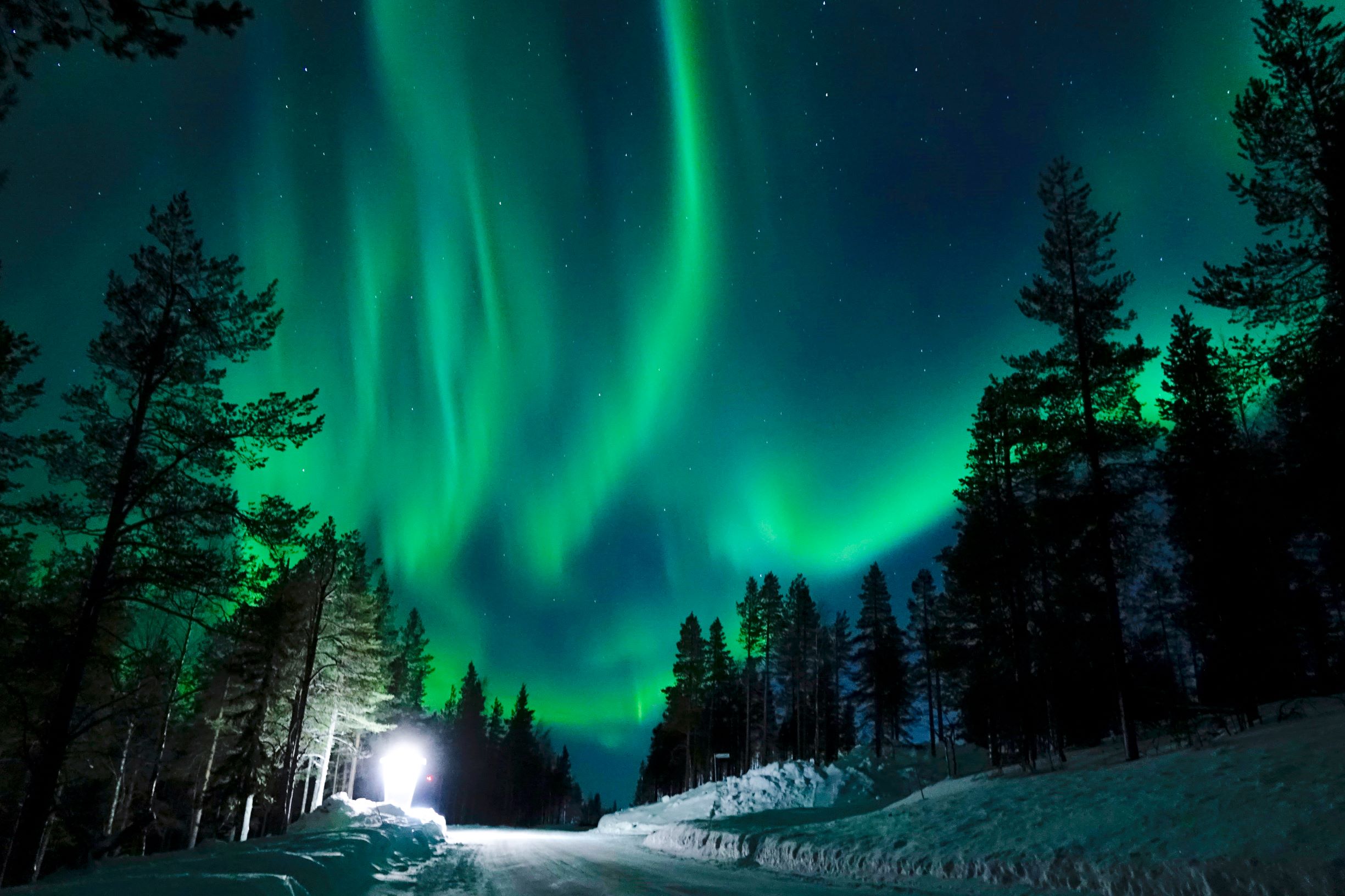 Aurora borealis in Rovaniemi, Finland
