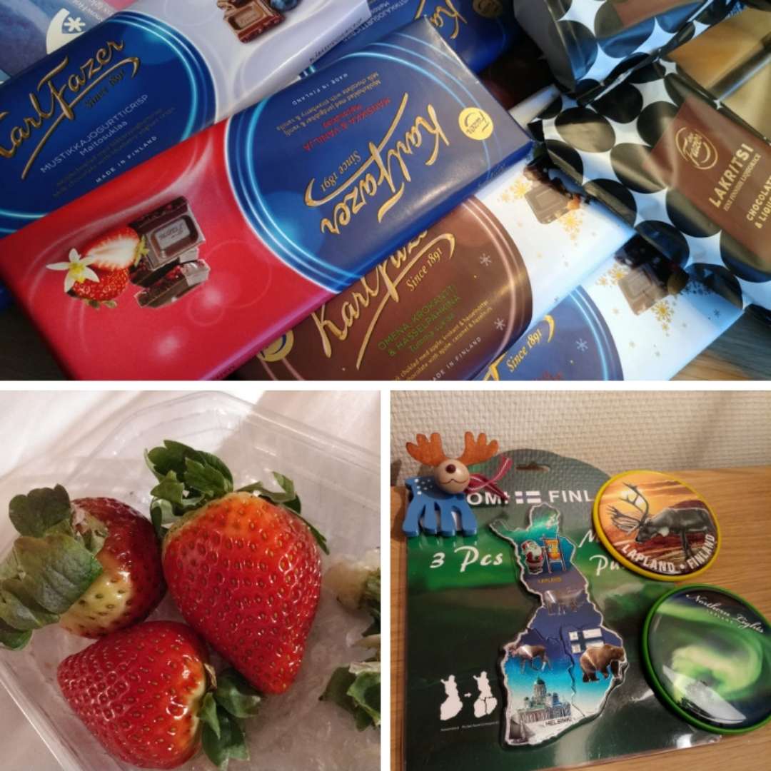 Chocolate, souvenirs and strawberries in Rovaniemi