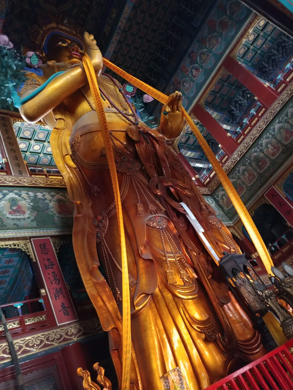 Biggest wooden Buddha statue in the world, Lama Temple in Beijing