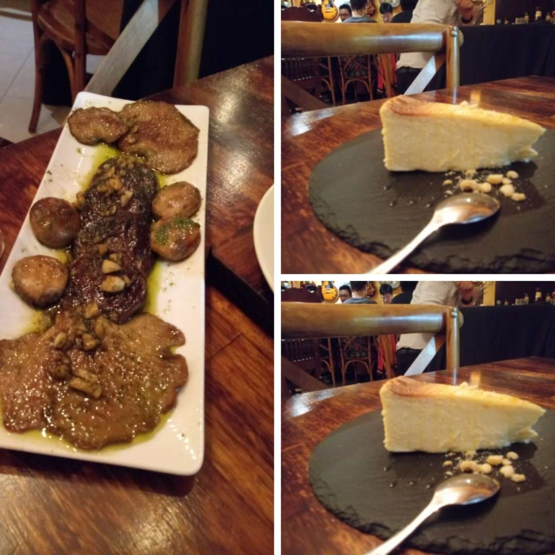 Mushrooms and cheesecake, spanish food in Taipei La caja de musica
