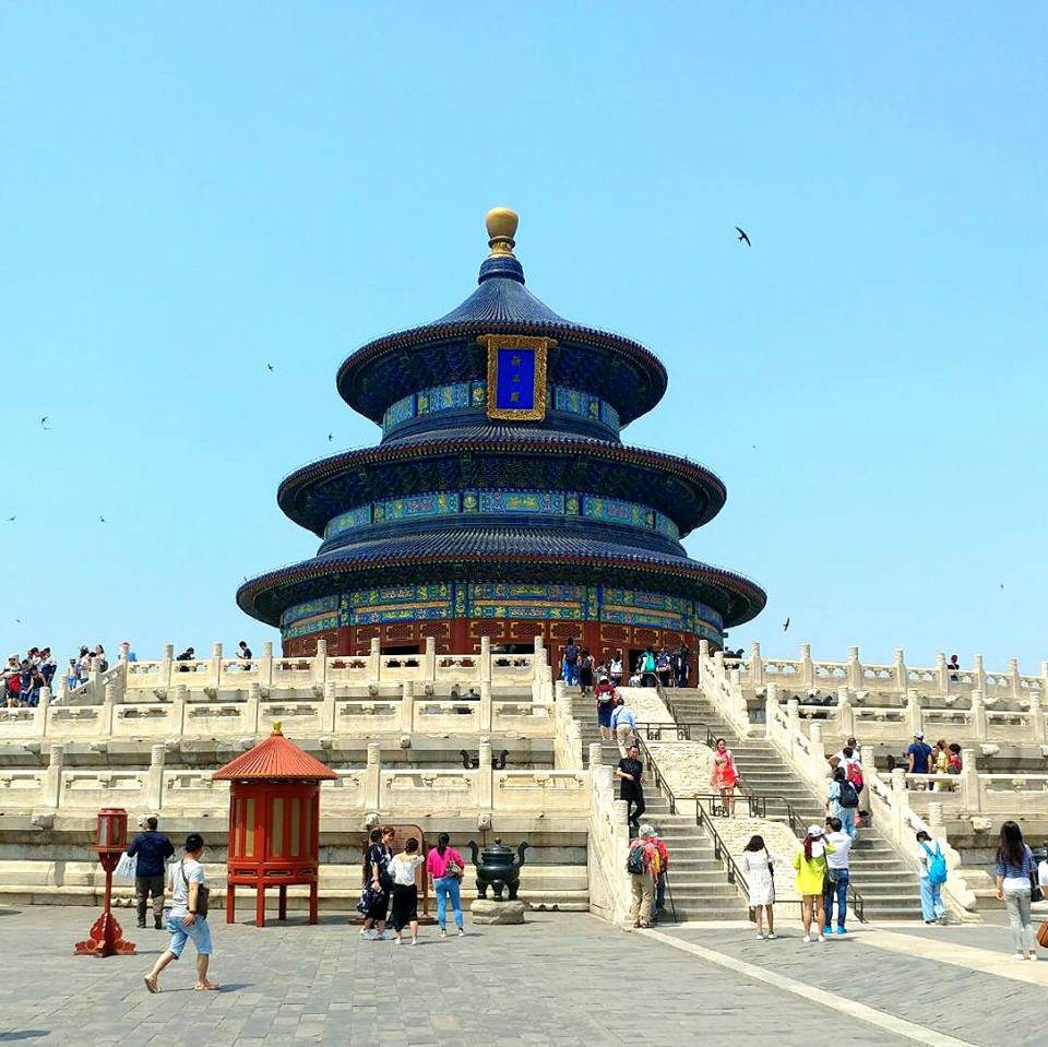 Temple of Heaven in Beijing China, the prayer Hall on a sunny day, Shanghai and Beijing in One Week
