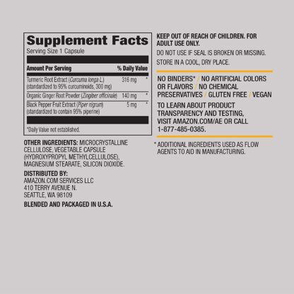 turmeric with peperine supplements label